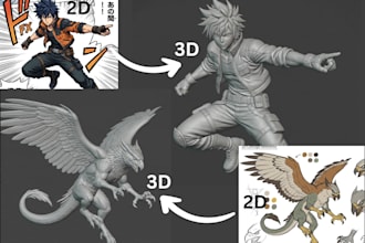 convert 2d to 3d model, image to custom 3d model, fix stl file 3d printing