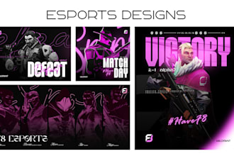 design professional matchday and esports roster posters