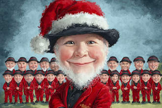 draw you christmas portraits and caricatures