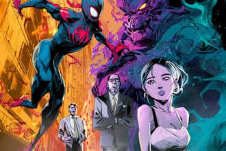 draw comic book cover, anime, manga cover art, nsfw cover,