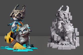 do cute 3dcartoon figurine,mini 3d statues,vinyl toys,stl,3d printing,chibi toys