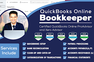 do bookkeeping, accounting and bank reconciliation in quickbooks and xero