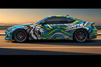 attractive car wrap design and vehicle wrap design