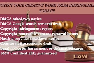 draft professional dmca takedown notice and copyright infringement letters
