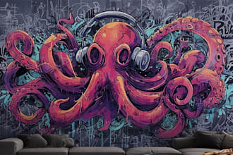 create custom graffiti art designs murals and wall arts