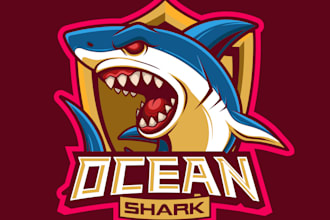 design luxury fashion clothing brand line shark logo