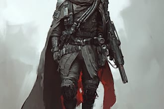 create scifi, fantasy, superhero character design