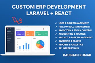 develop a custom erp software using laravel and react js