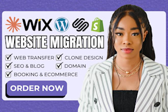 transfer migrate claude or HTML to wordpress wix squarespace shopify website