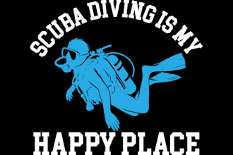 make scuba logo design for your company in vintage hand draw style