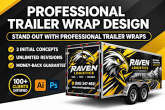 design a professional custom trailer wrap, and vehicle wrap
