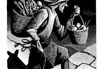 create artistic linocut illustration in my style
