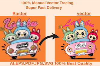 do manual vector tracing, logo redraw, and image to vector conversion