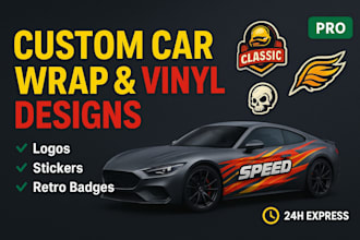 design custom car wrap, vinyl decals  vehicle sticker graphics