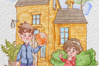 draw cartoon illustration in digital water color style