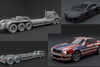 create printable 3d automotive car, truck, game car, and spaceship game models