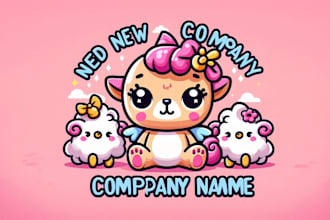 make  cute kawaii cartoon animal mascot logo  for you with new concept