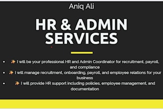 be your HR and admin specialist for recruitment and payroll