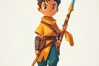 draw 2d game character illustration