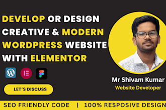 develop and design a creative wordpress website