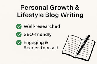 write personal growth and lifestyle blog articles