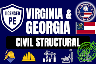 review and stamp as licensed civil structural engineer in virginia and georgia