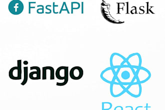 develop web apps using fast api, flask, django, and react js