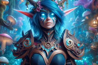 design your fantacy character digital portrait