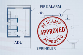 draw stamp adu fire alarm sprinkler plans city permit pe mep structure engineer