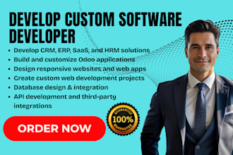 be your expert software developer for CRM, erp, saas, crm, odoo, and custom web