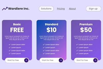 create shopify, wordpress, wix and squarespace pricing table