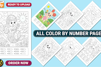 custom unique color by number pages