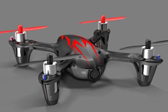 make 3d drone model, 3d stylized drone model, 3d sci fi drone model, with stl