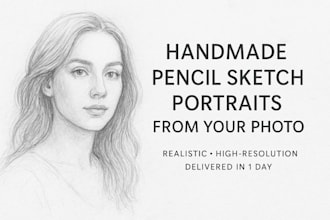 draw a realistic handmade pencil sketch from your photo