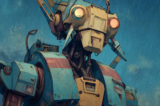 make a mecha robot illustrations