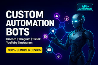 build custom bot kick bot instagram API bot youtube API bot tiktok bot