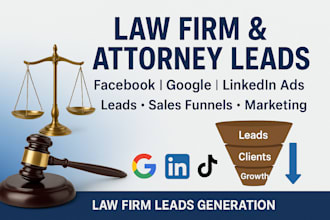 do highly converting lead generation for law firm  attorney ads lawyer smm