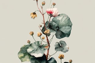 draw botanical illustration art for you