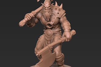 sculpt 3d modeling miniature character toy 3d sculpture for 3d printing