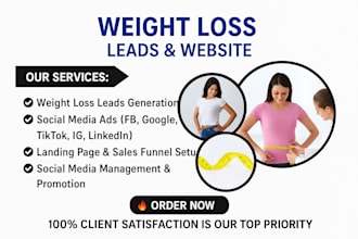 generate weight loss leads weight loss website landing page health wellness smm