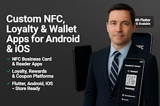 develop nfc reader app  loyalty app digital wallet app  coupon code  qr code