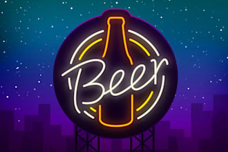 design a neon style logo