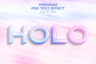 create a holographic text effects logo