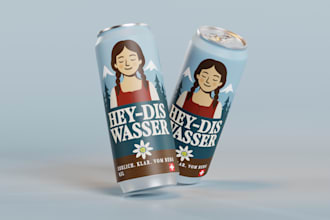 create an innovative label design for a your product can
