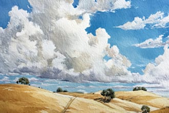 paint landscapes in watercolor