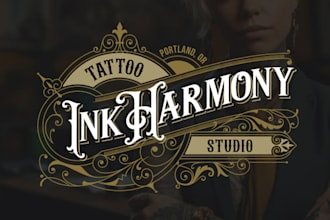 create a wonderful luxury tattoo studio logo