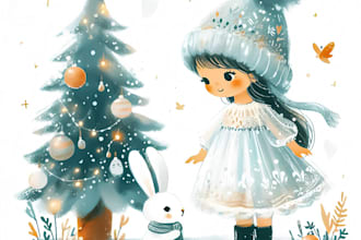 illustrate christmas book illustration, christmas card, gift, christian book