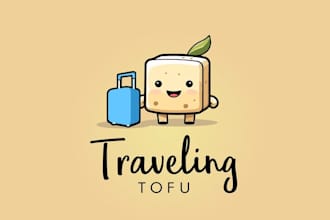 design fun beautiful vegan lifestyle travel blog logo
