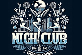 design night club bar cheerleading dance logo