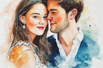 do custom water colour portraits couples, pets, loved ones